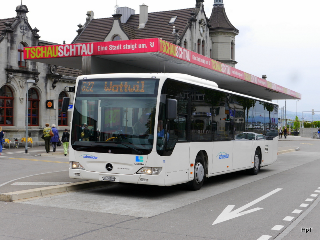 Linth Bus Schneider - Mercedes Citaro Nr.10  SG  55299 in Rapperswil am 25.04.2015
