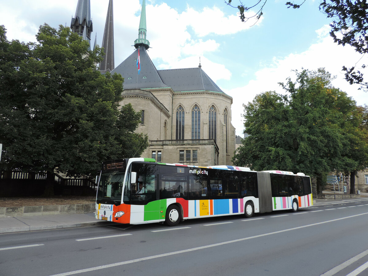 Luxemburg - 29. Juli 2022 : Citaro G C2 des Unternehmen Demy Cars auf der Linie 4 im Einsatz.