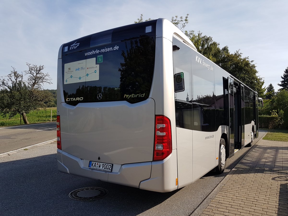 Man fährt neuerdings Hybrid im Landkreis Karlsruhe: Citaro von Wöhrle in Kürnbach, am 16.09.2018