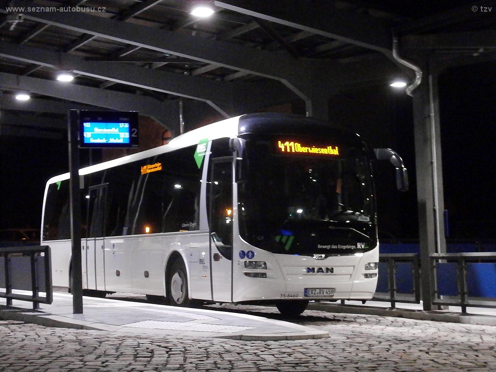 MAN Lion´s Regio der Regionalverkeher Erzgebirge auf der Linie 411 in Annaberg-Buchholz. (23. 12. 2014)