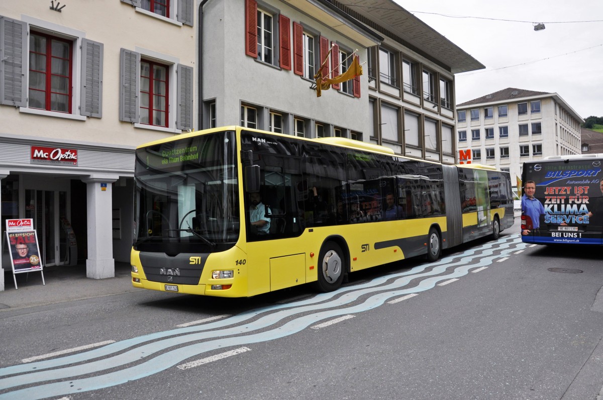 MAN Lions City 140 auf der Linie bei der Gerberngasse in Thun Thun. Die Aufnahme stammt vom 29.07.2014.