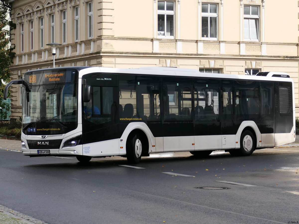 MAN Lion's City EfficientHybrid von Flaegel Reisen aus Deutschland in Neubrandenburg am 10.10.2020