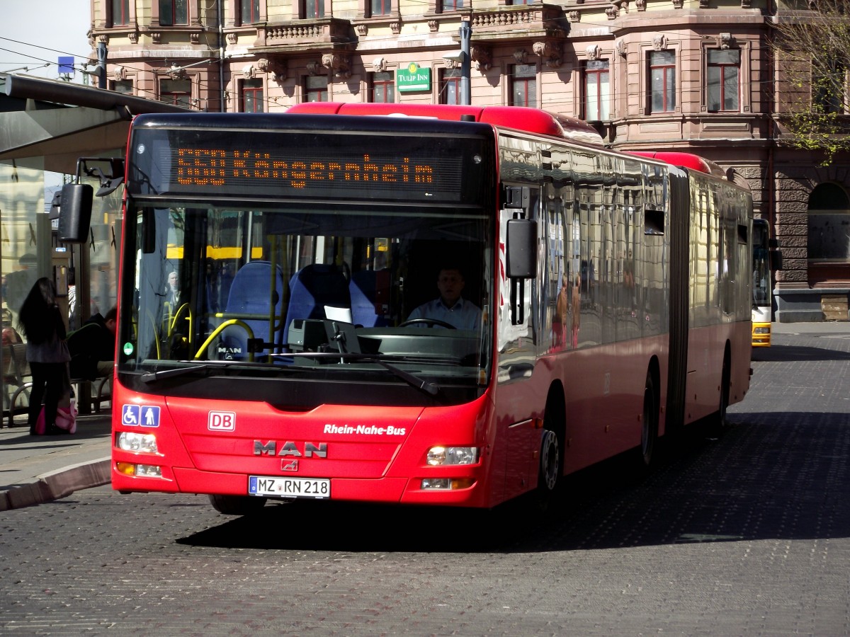 MAN Lions City G von DB Rhein Nahe Bus auf der 660 in Mainz am 20.03.14