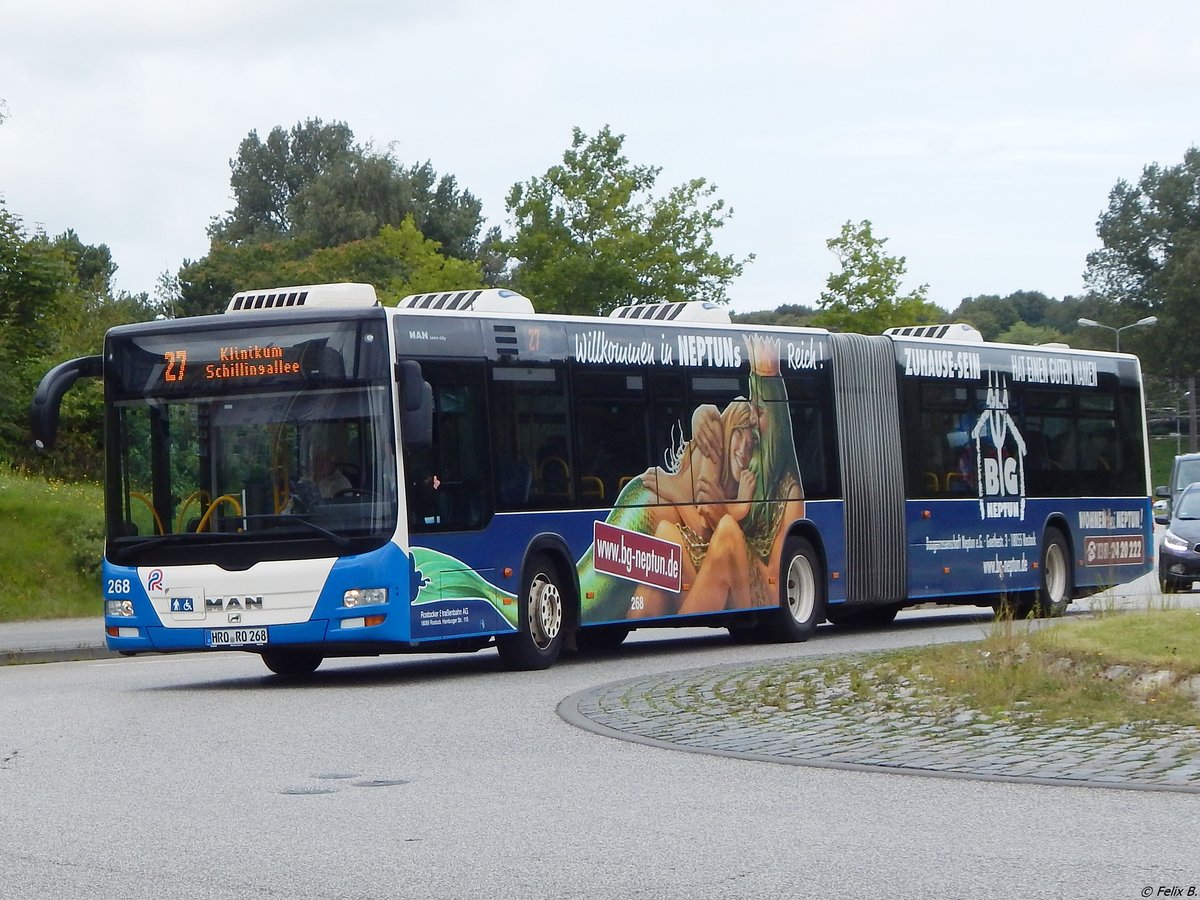 MAN Lion's City der Rostocker Straßenbahn AG in Rostock am 07.09.2017