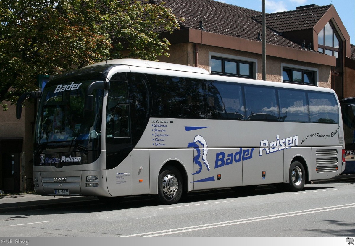 MAN Lion's Coach  Bader Reisen . Aufgenommen am 12. Juli 2014 auf den Busparkplatz für das Samba Festival in Coburg.