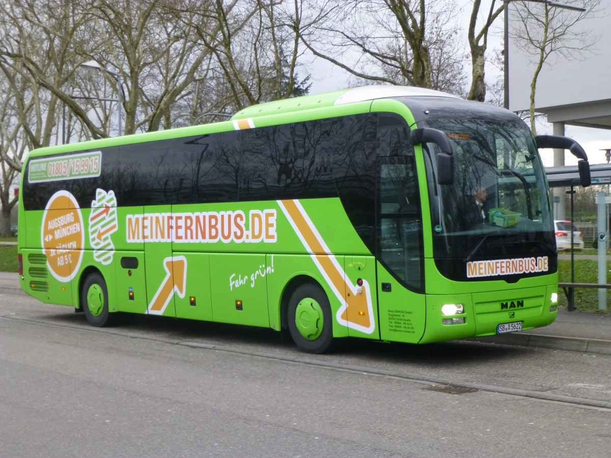 MAN Lion's Coach  Mein Fernbus - Baron , Karlsruhe ZOB 16.01.2014