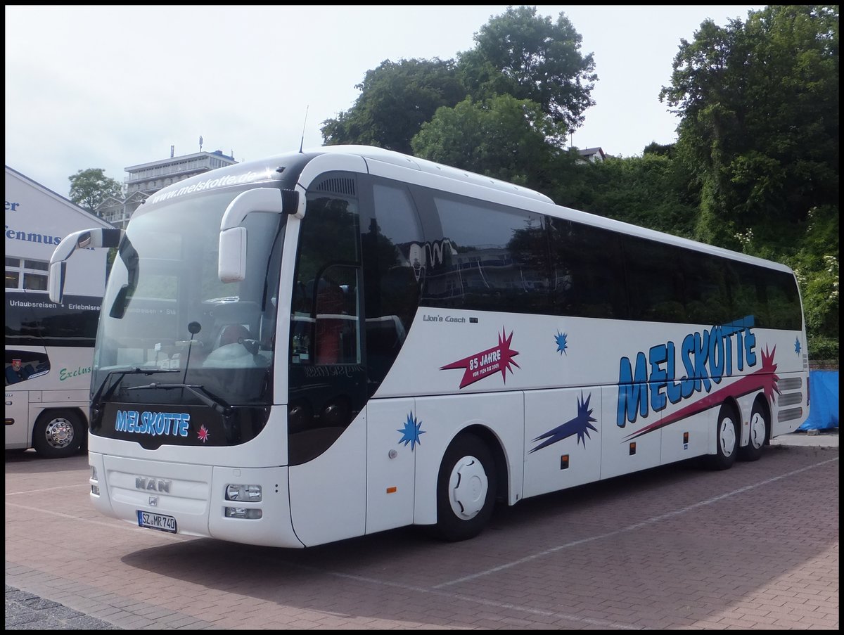 MAN Lion's Coach von Melskotte aus Deutschland im Stadthafen Sassnitz am 16.06.2014