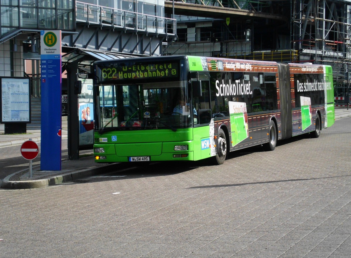 MAN Niederflurbus 2. Generation auf der Linie 622 nach Wuppertal Hauptbahnhof am S-Bahnhof Wuppertal Oberbarmen.(15.9.2013) 
