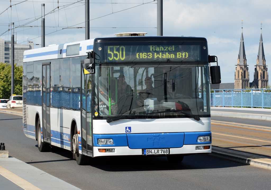 MAN NL 263 Lion`s City, BN-LR 768 auf der Kennedybrücke in Bonn - 28.08.2014