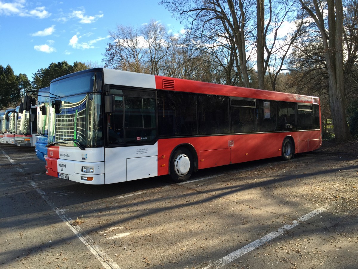 MAN NÜ 313 von Saar-Pfalz-Bus (SB-RV 408), Baujahr 2000. Aufgenommen im Februar 2015.