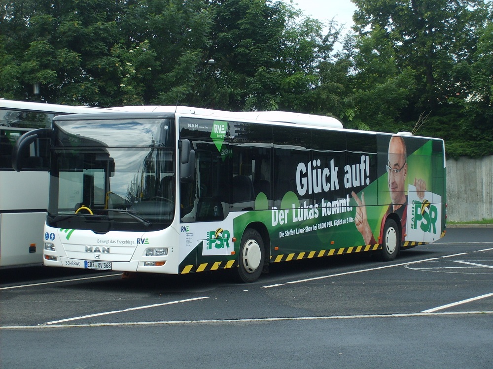 MAN NÜ 320 Lion´s City Ü - ERZ RV 368 - Wagen 33-8840 - in Olbernhau, Busbahnhof - am 29-Juni-2015