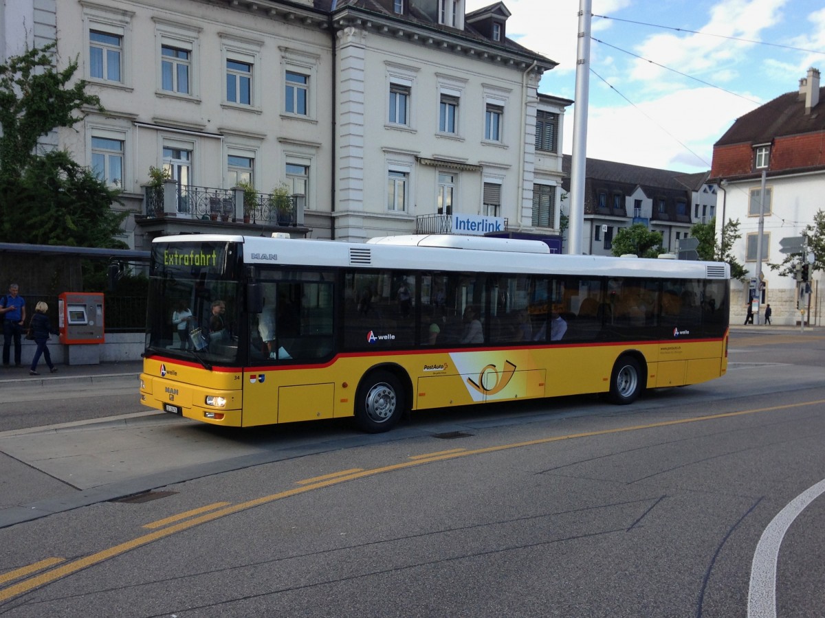 MAN Postauto Wyss Boningen Nr. 34, SO 20476, auf Extrafahrt in Solothurn, 30.06.2014.