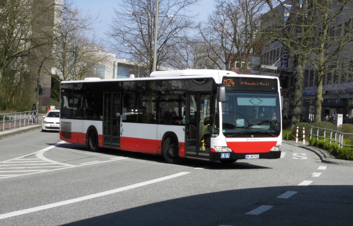 MB Citaro Facelift HHA 2916 auf Linie M24 am S Poppenbüttel, 9.4.15
