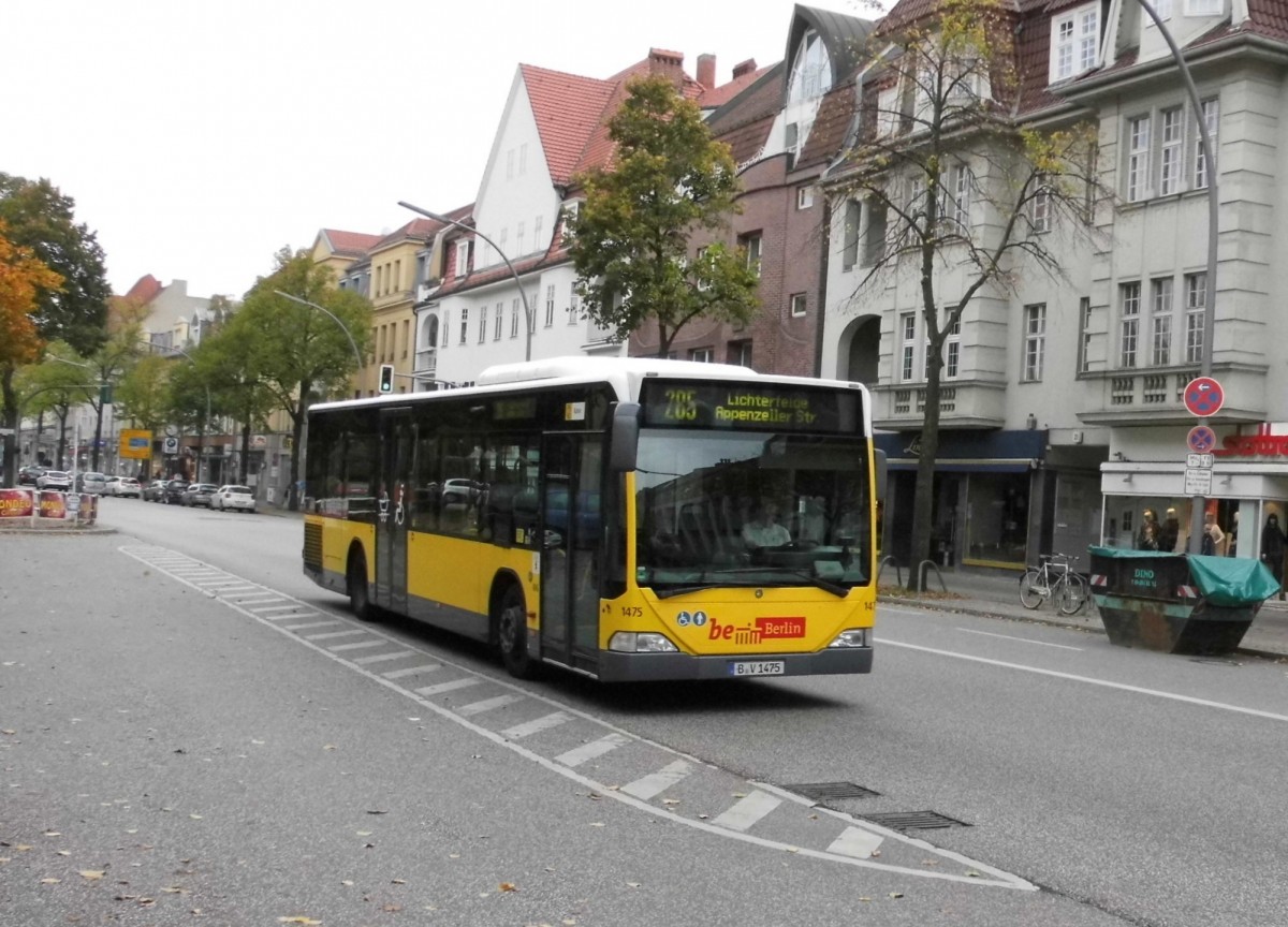 MB O 530 Wagen 1475 auf Linie 285 Appenzeller Str. am S Zehlendorf, 12.10.14