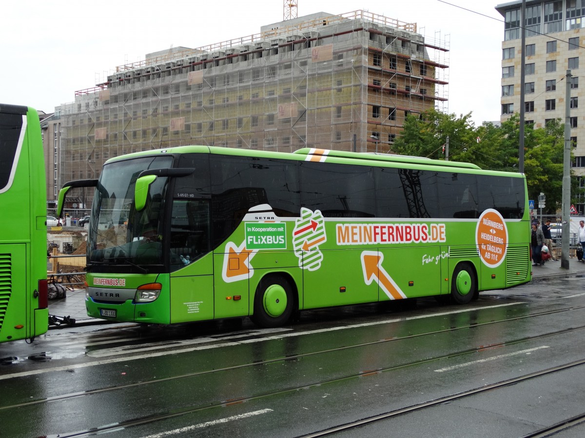 MeinFernbus.de Setra Reisebus am 13.09.15 in Frankfurt am Main Hbf