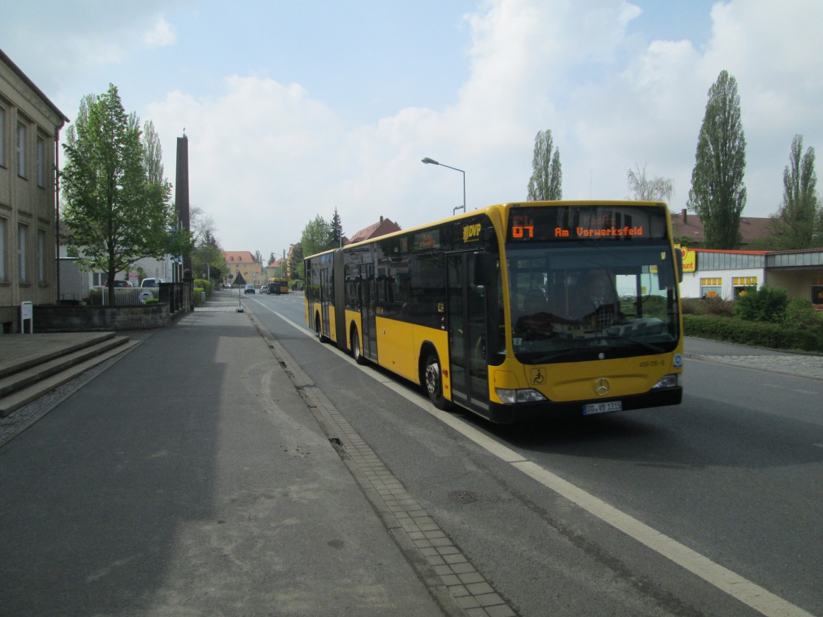 Mercedes - Benz Citaro ( Wagen Nr. 459 015 - 6 ) als Linie 64 nach Kaditz unterwegs kurz vor dem Halt Enno - Heidebroeck - Str. 12.04.2014