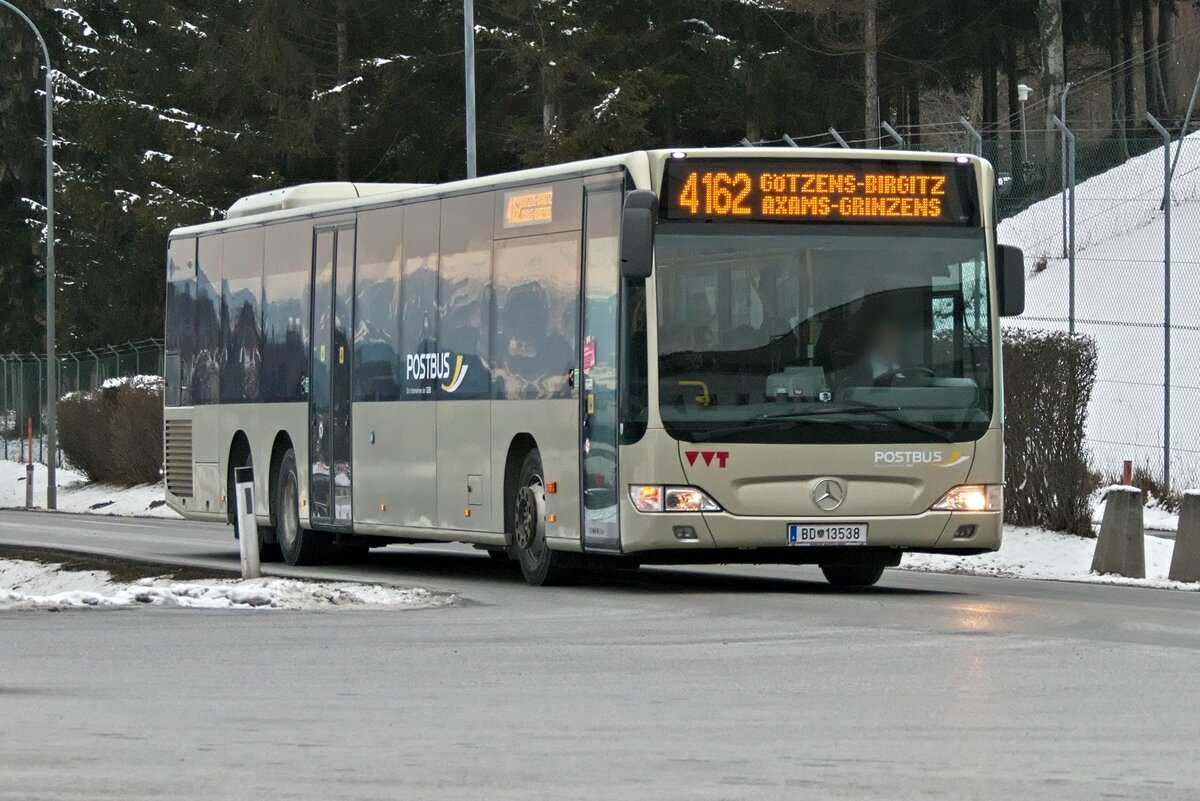 Mercedes-Benz Citaro Facelift von Postbus (BD-13538) als Linie 4162 in Innsbruck, Völser Straße. Aufgenommen 27.1.2023.