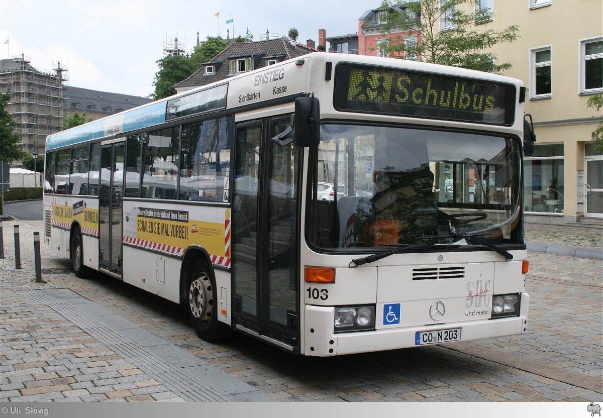 Mercedes Benz O 405  Städtische Werke Überland Werke Coburg (SÜC) Bus und Aquaria GmbH  aufgenommen am 14. Juli 2014.