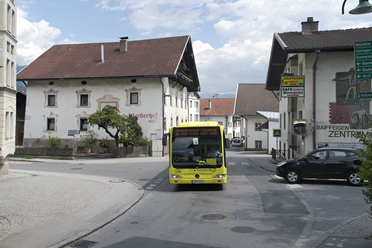 Mercedes-Benz O 530 II (Citaro Facelift) von Postbus (BD-13007) als Schienenersatzverkehr Zirl - Telfs in Inzing, Salzstraße. Aufgenommen 25.6.2020.