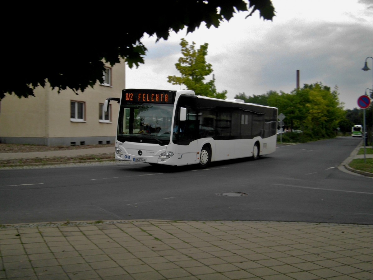 Mercedes-Benz O 530 III (Citaro 2. Generation) auf der Linie 8 nach Felchta am Bahnhof Mühlhausen.(19.08.2015)
