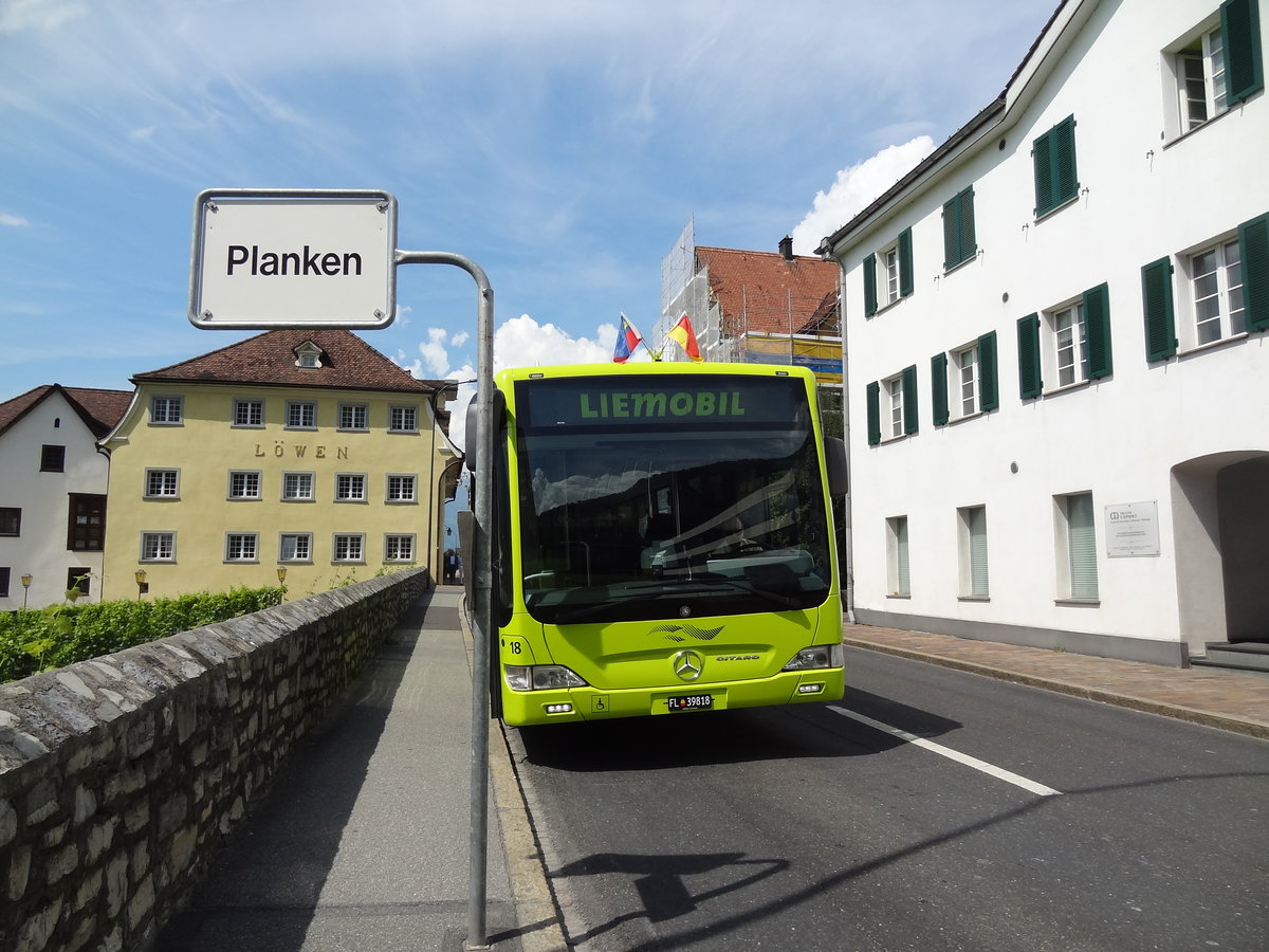 Mercedes-Benz O530 II  Citaro Facelift  von PostAuto Liechtenstein Anstalt am Staatsfeiertag des Fürstentum Liechtenstein am 16. August 2016 in Vaduz. 