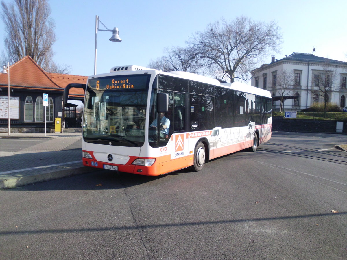 Mercedes-Benz O530LE am 04.02.2014 in Zittau am Bahnhof	