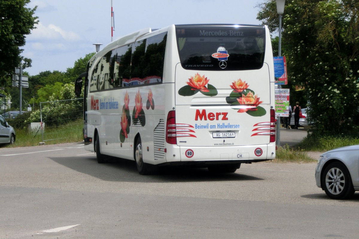Mercedes Benz Travego von Merz Reisen aus der Schweiz am 31.05.2015 in Speyer
