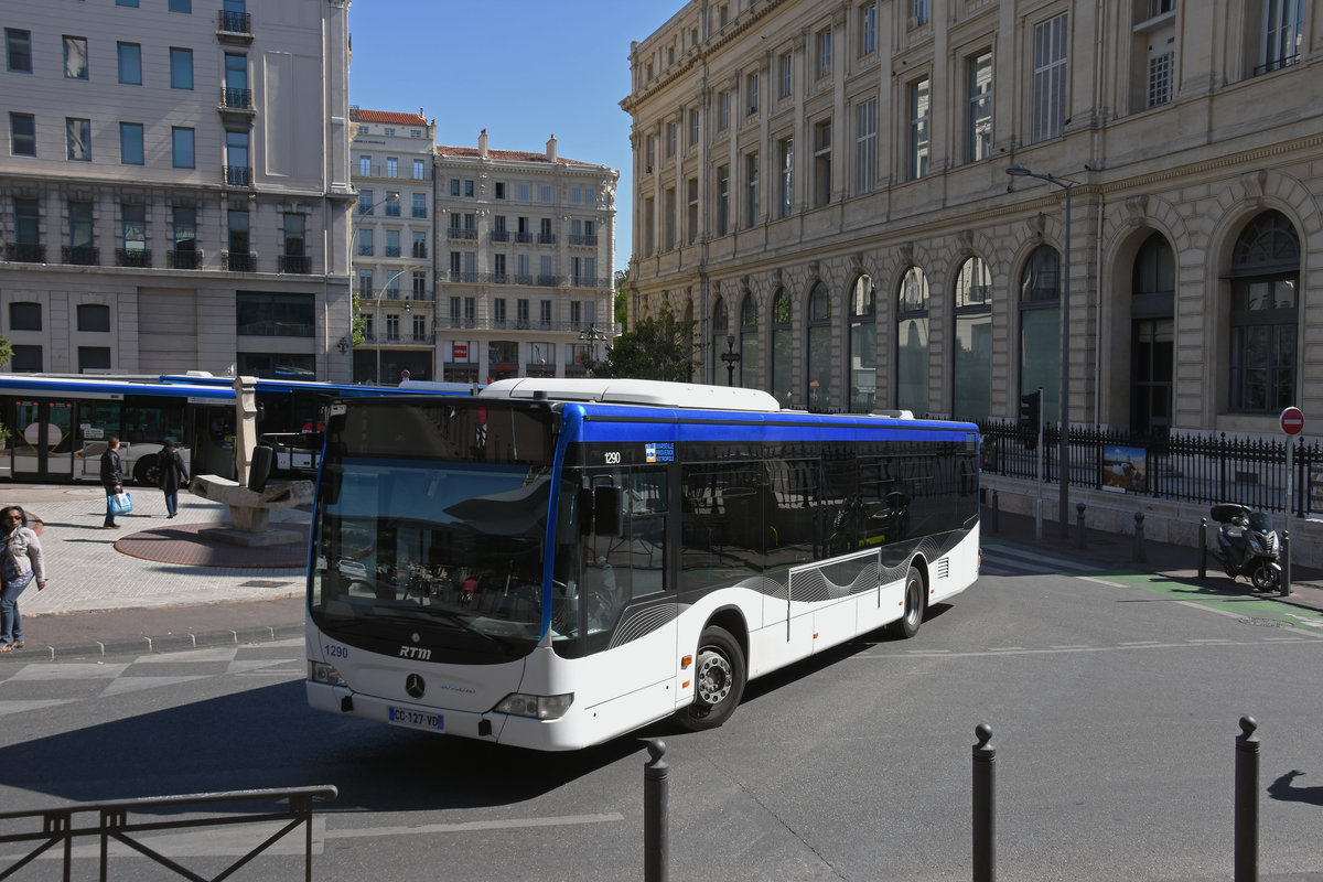 Mercedes Citaro 1290, auf der Linie 31 ist in Marseille unterwegs. Die Aufnahme stammt vom 11.05.2018.