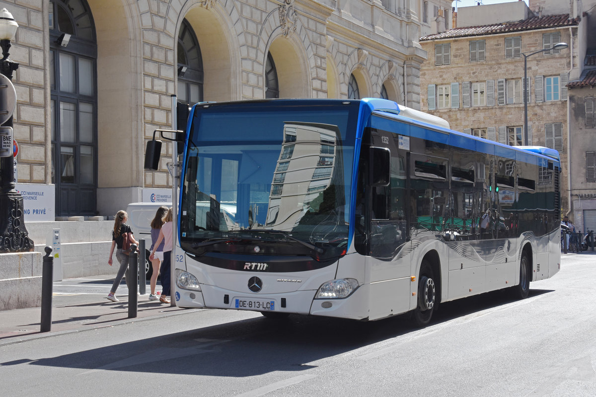 Mercedes Citaro 1352, ist in Marseille unterwegs. Die Aufnahme stammt vom 11.05.2018.