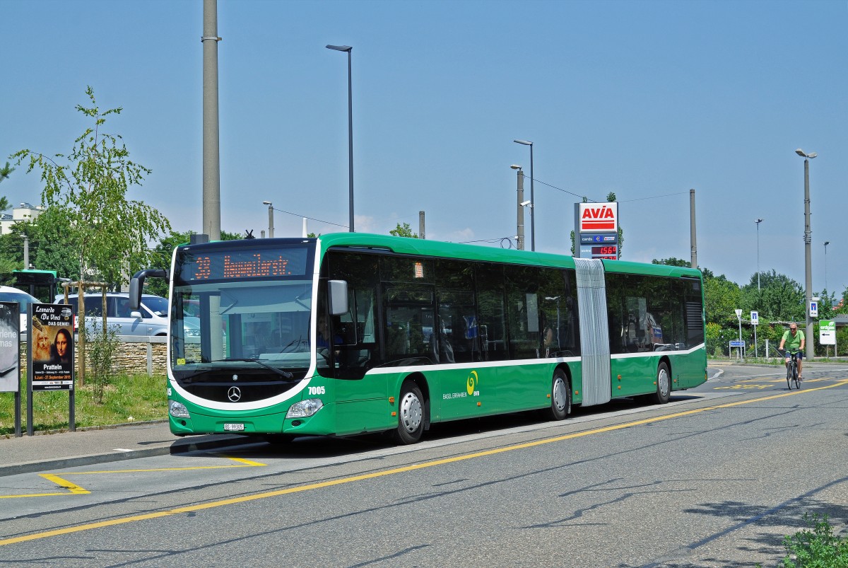 Mercedes Citaro 7005 auf der Linie 38 bedient die Haltestelle Rankstrasse. Die Aufnahme stammt vom 03.07.2015.
