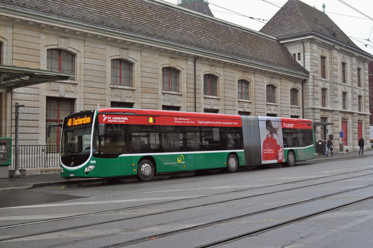 Mercedes Citaro 7010 auf der Linie 48 wartet an der Endstation beim Bahnhof SBB. Die Aufnahme stammt vom 17.02.2016.