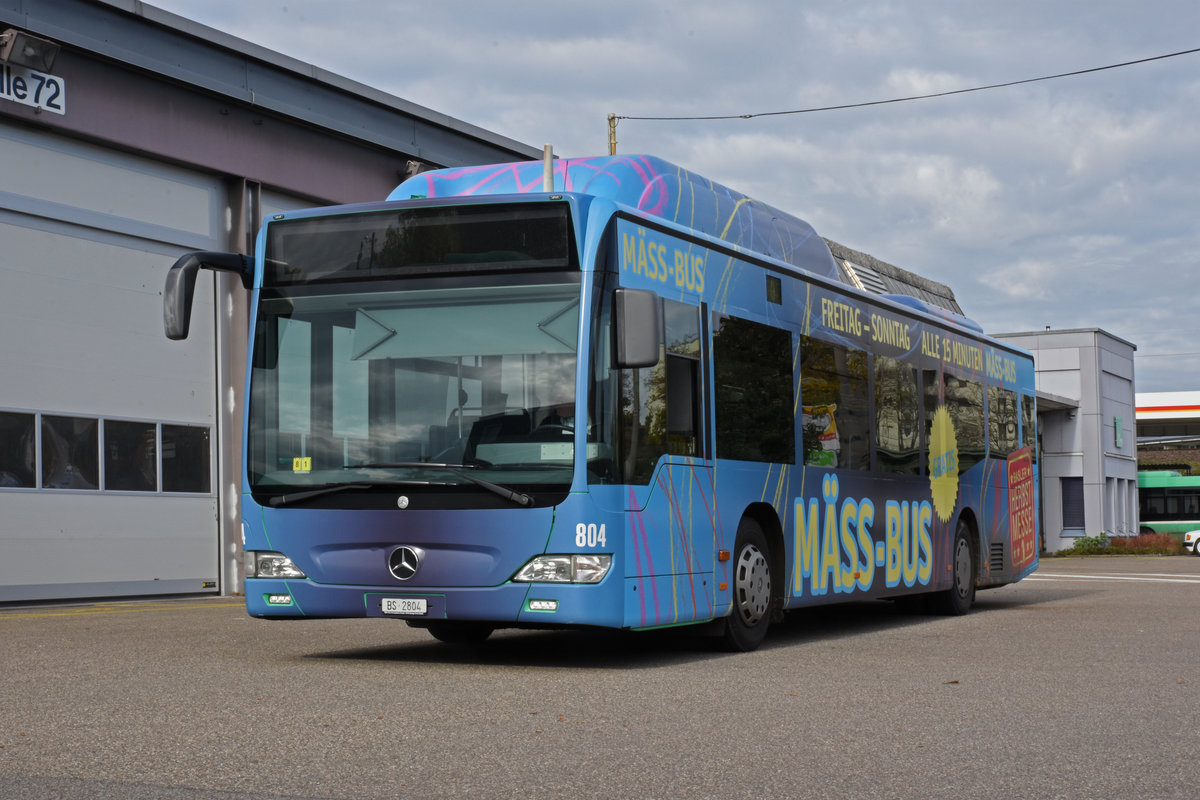 Mercedes Citaro 804 fährt während der Basler Herbstmesse als Messe Bus. Hier steht der Bus auf dem Hof der Garage Rankstrasse. Die Aufnahme stammt vom 09.11.2019.