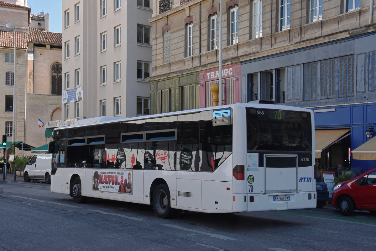 Mercedes Citaro 853, auf der Linie 70 ist in Marseille unterwegs. Die Aufnahme stammt vom 11.05.2018.