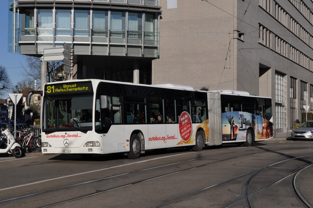 Mercedes Citaro der AAGL mit der Betriebsnummer 94 am Aeschenplatz. Die Aufnahme stammt vom 20.02.2014.