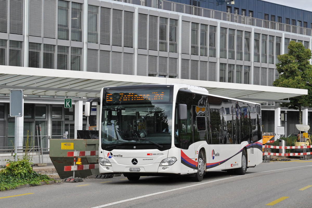 Mercedes Citaro AG 331 727 fährt zum Bahnhof Zofingen. Die Aufnahme stammt vom 09.08.2016.