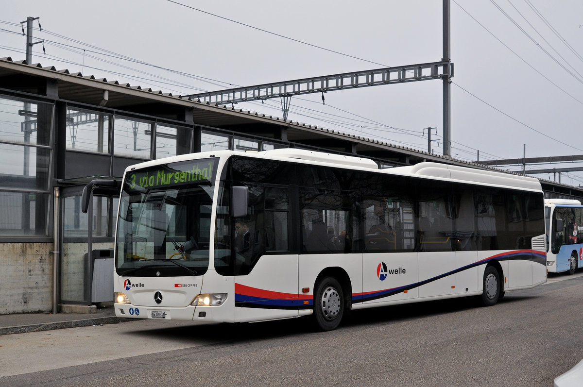 Mercedes Citaro AG 370 319, auf der Linie 3, steht beim Bahnhof Rothrist. Die Aufnahme stammt vom 08.12.2016