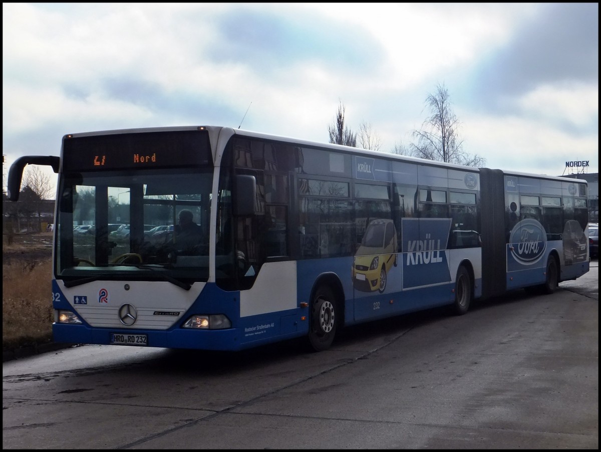 Mercedes Citaro I der Rostocker Straenbahn AG in Rostock am 12.02.2014