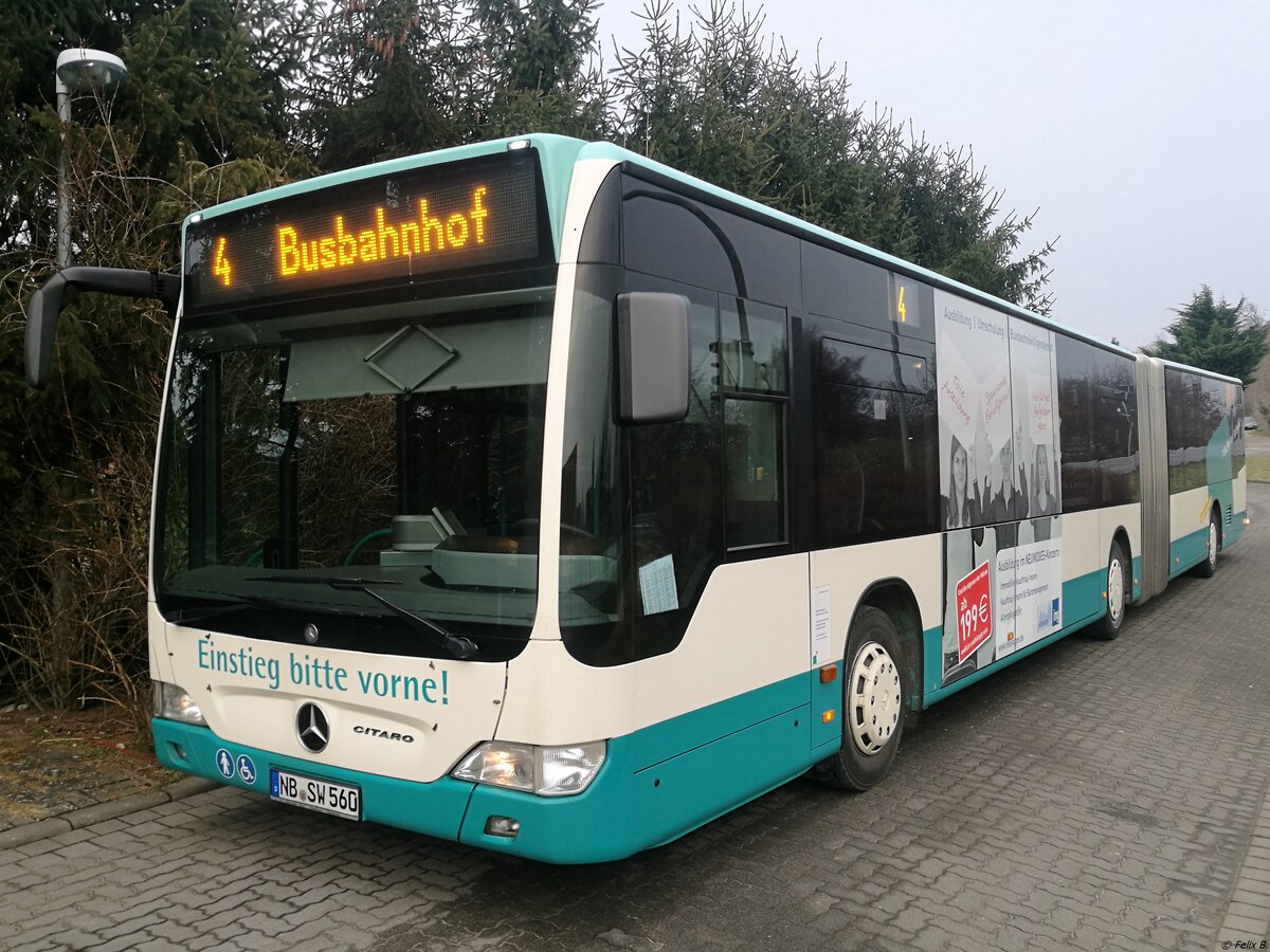 Mercedes Citaro II der Neubrandenburger Verkehrsbetriebe in Neubrandenburg am 15.02.2018