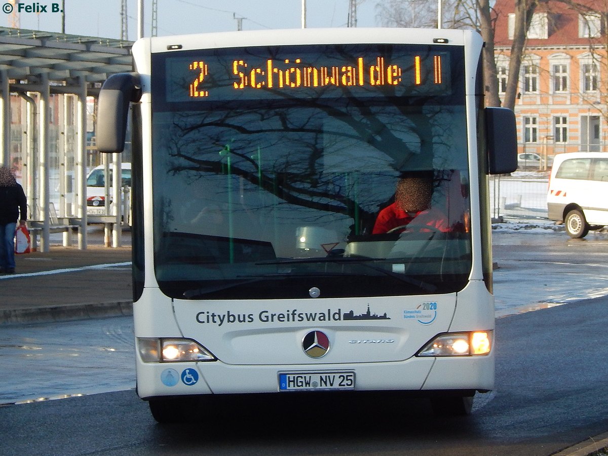 Mercedes Citaro II der Stadtwerke Greifswald in Greifswald am 20.01.2017