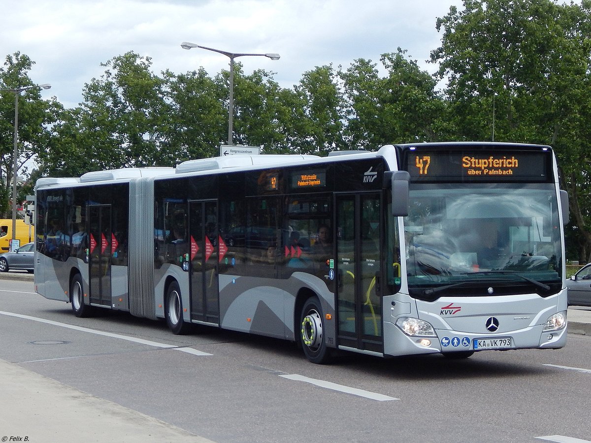 Mercedes Citaro III der Verkehrsbetriebe Karlsruhe in Karlsuhe am 22.06.2018