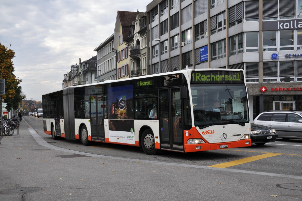 Mercedes Citaro mit der Betriebsnummer 41 auf der Linie 1 beim Bahnhof Soloturn. Die Aufnahme stammt vom 08.11.2012.