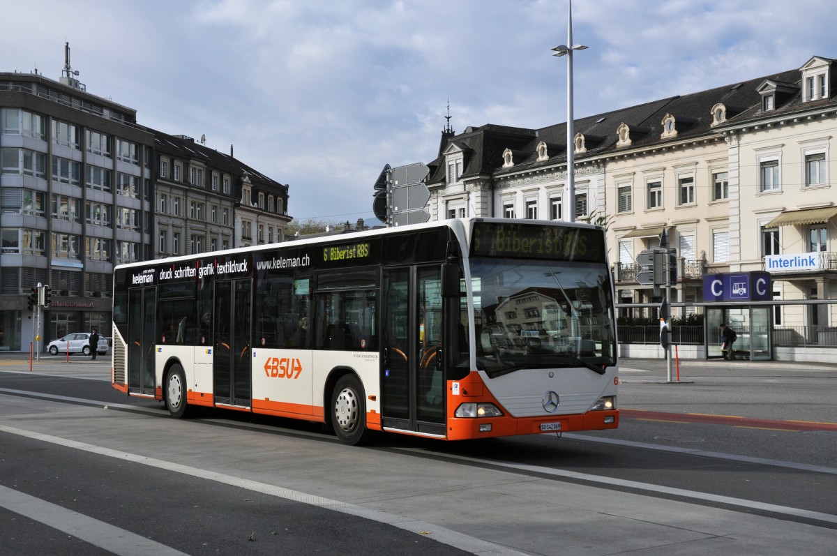 Mercedes Citaro mit der Betriebsnummer 69 auf der Linie 9 beim Bahnhof Soloturn. Die Aufnahme stammt vom 08.11.2012.