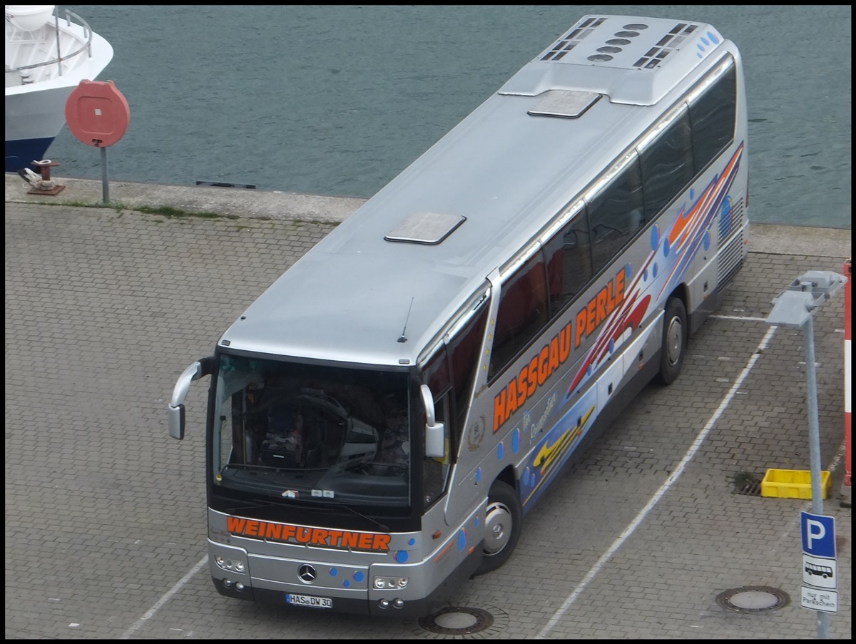 Mercedes Tourismo von Weinfurtner aus Deutschland im Stadthafen Sassnitz am 28.09.2013