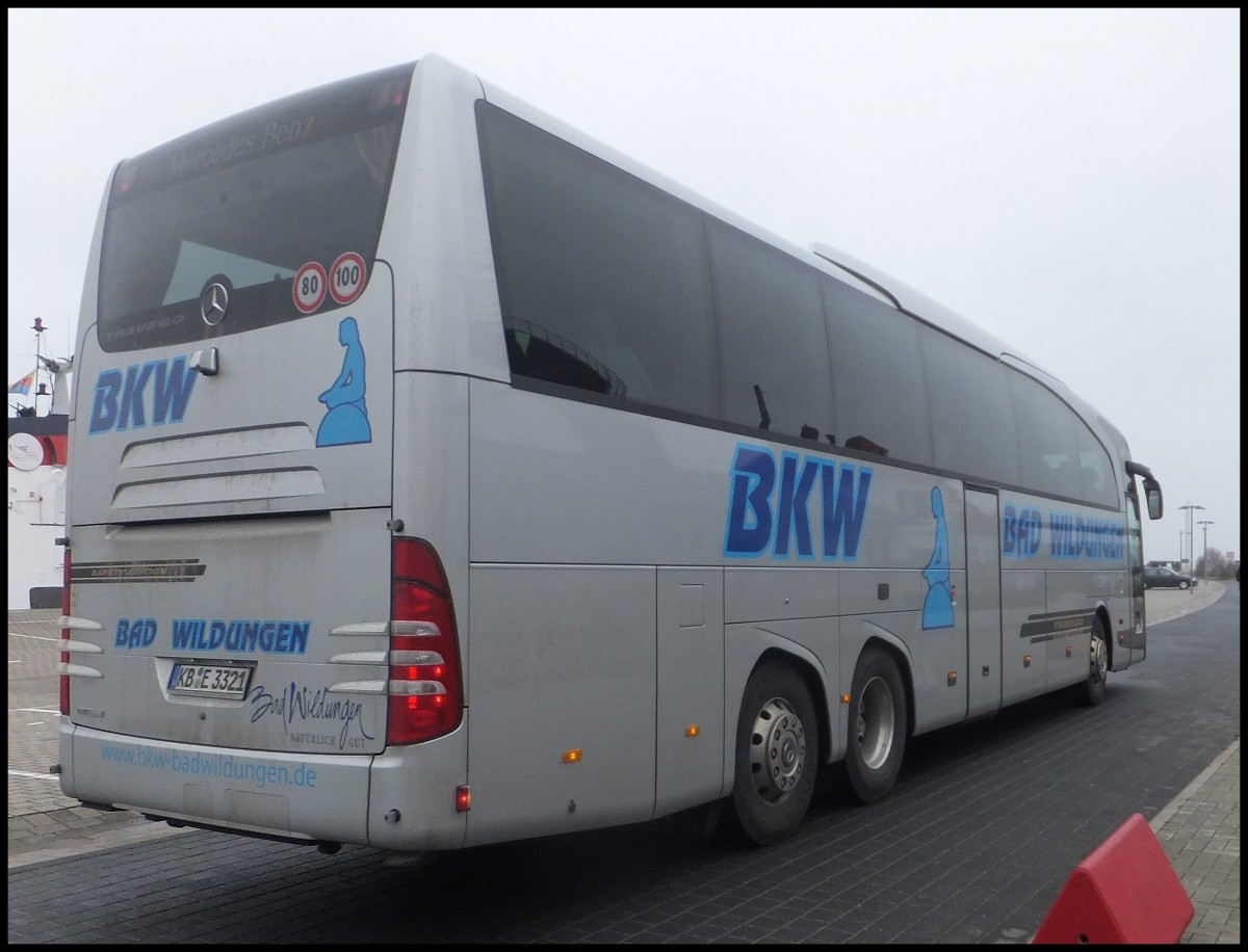 Mercedes Travego von BKW Bad Wildungen aus Deutschland im Stadthafen Sassnitz am 12.04.2013