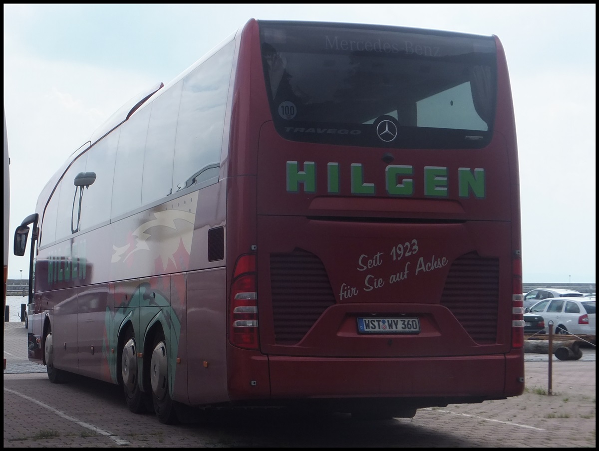 Mercedes Travego von Hilgen aus Deutschland im Stadthafen Sassnitz am 21.09.2013