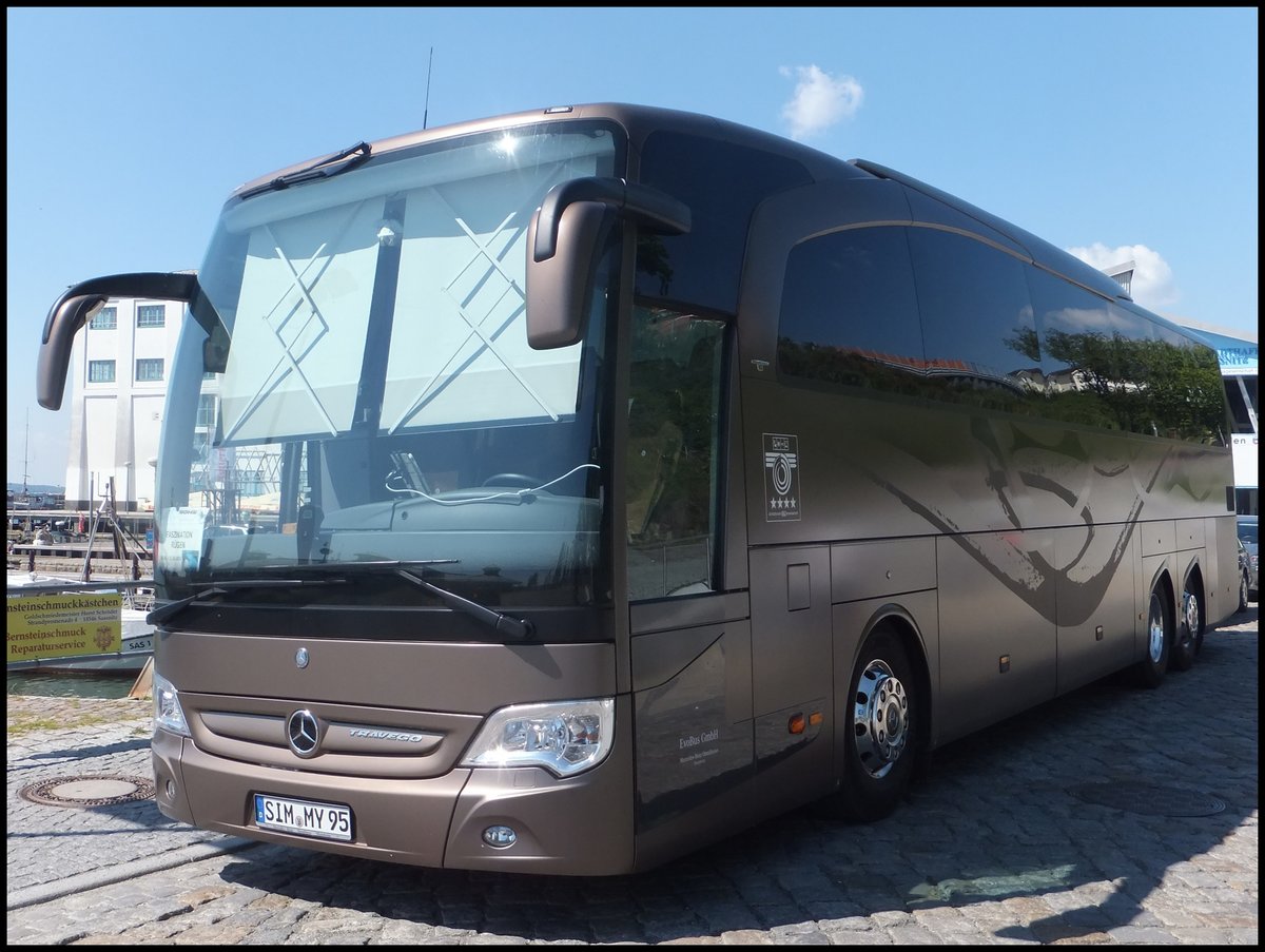 Mercedes Travego Vorführwagen von Bohr aus Deutschland im Stadthafen Sassnitz am 06.06.2014