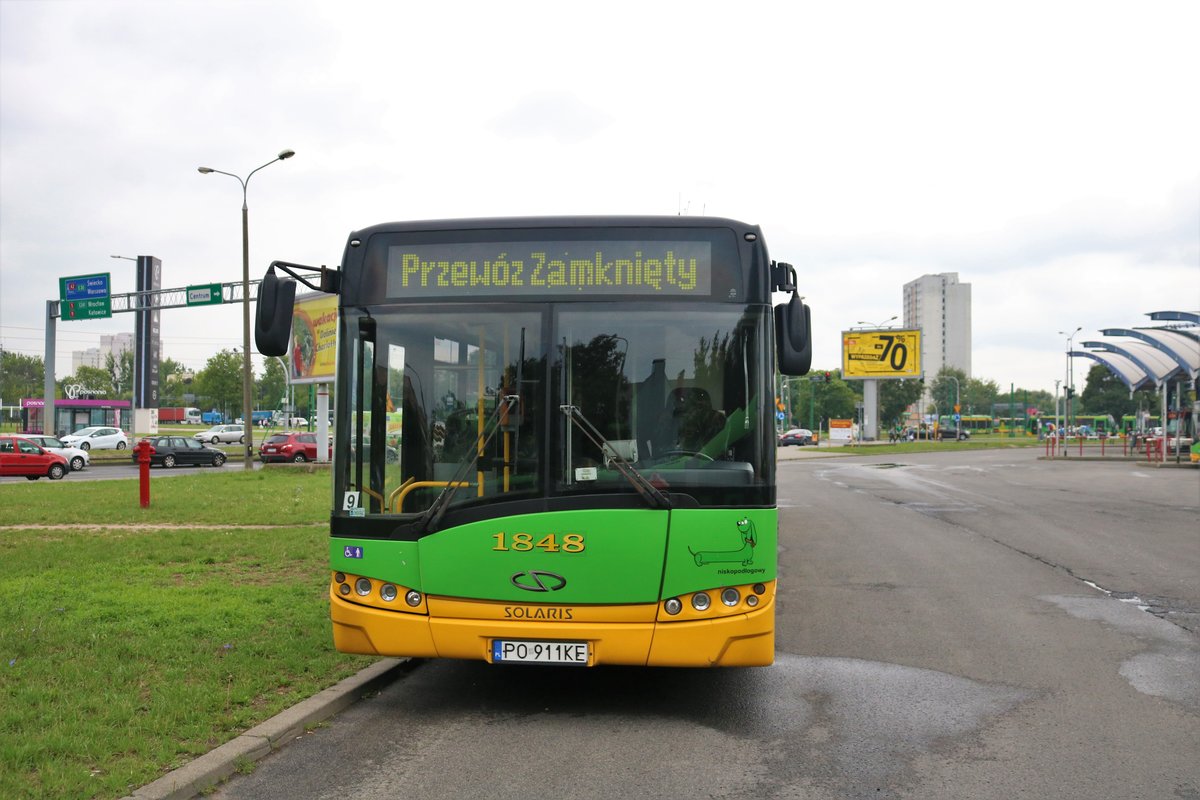 MPK Solaris Urbino 18 Wagen 1848 am 17.07.18 in Poznan (Posen)