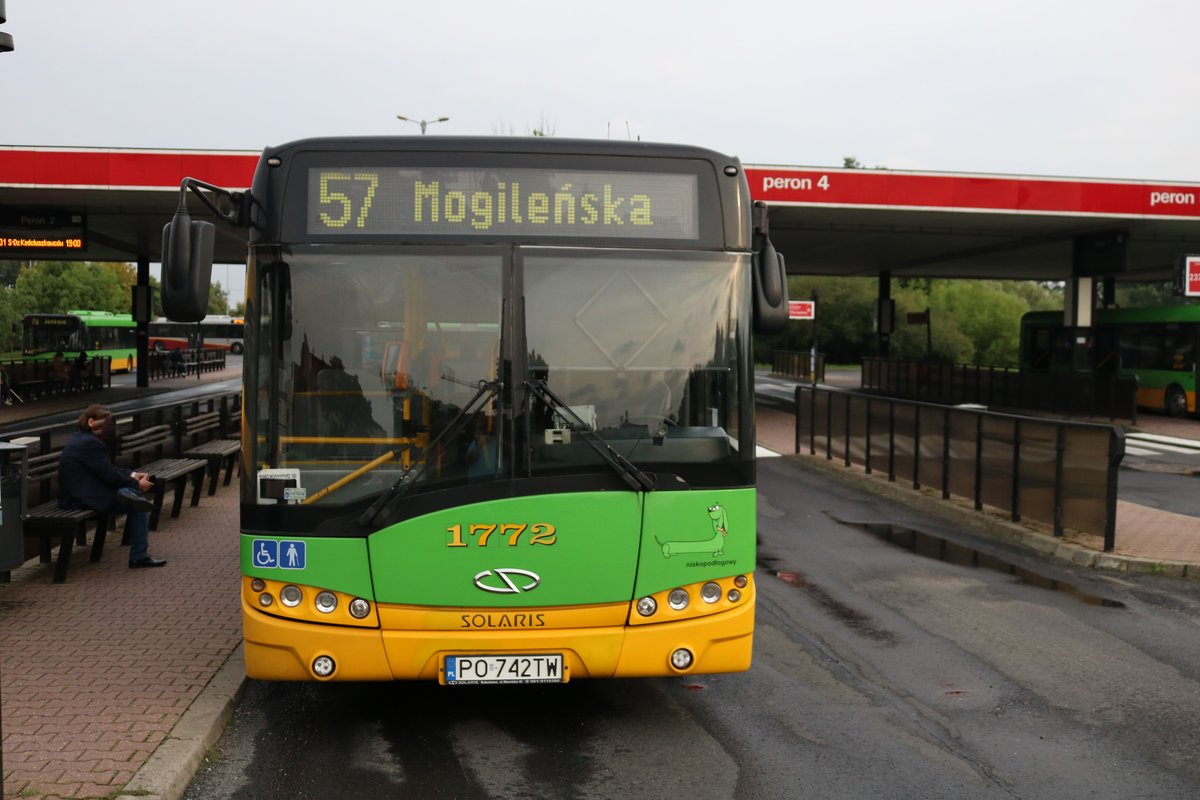 MPK Solaris Urbino 8,9 Wagen 1772 am 19.07.18 in Poznan (Posen)