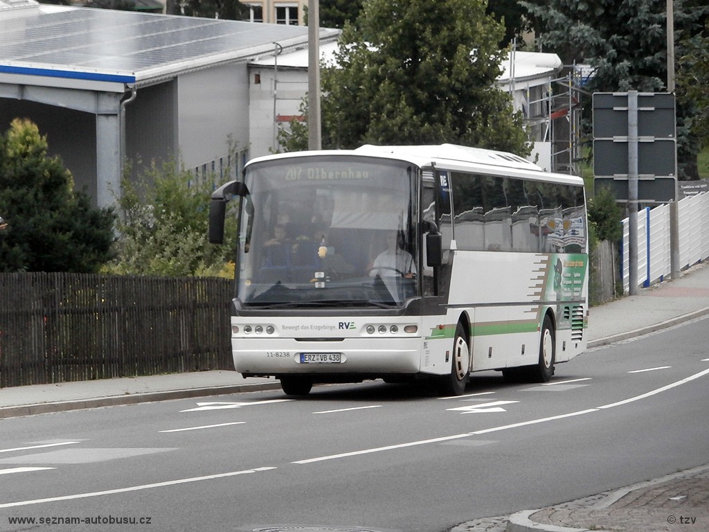 Neoplan Euroliner auf der Linie 206 in Marienberg, Freibergerstrasse. (7.8.2013)