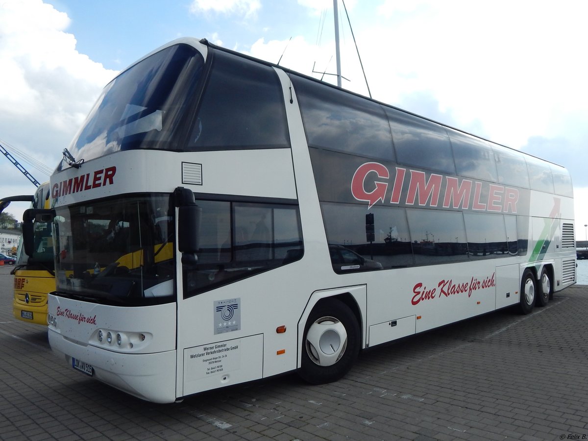 Neoplan Skyliner von Gimmler aus Deutschland im Stadthafen Sassnitz am 01.05.2015